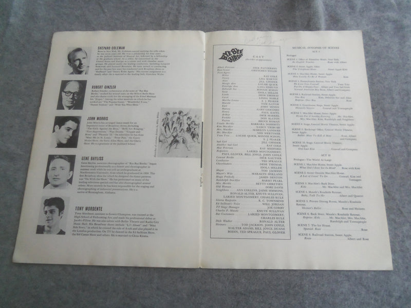 1961 BYE BYE BIRDIE BROADWAY PROGRAM - DICK PATTERSON - KAY MEDFORD - J 7615