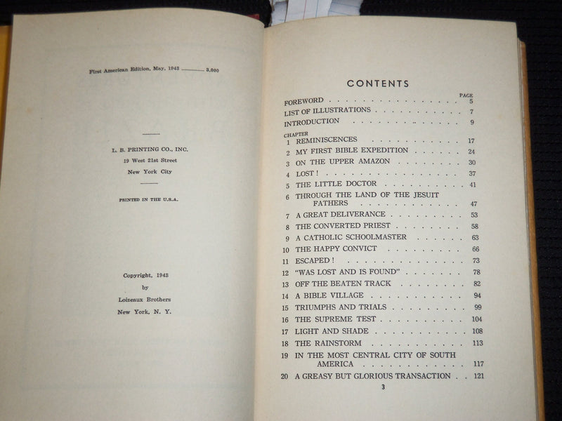 19943 ADVENTURES WITH THE BIBLE IN BRAZIL BOOK BY FREDERICK GLASS - KD 9399