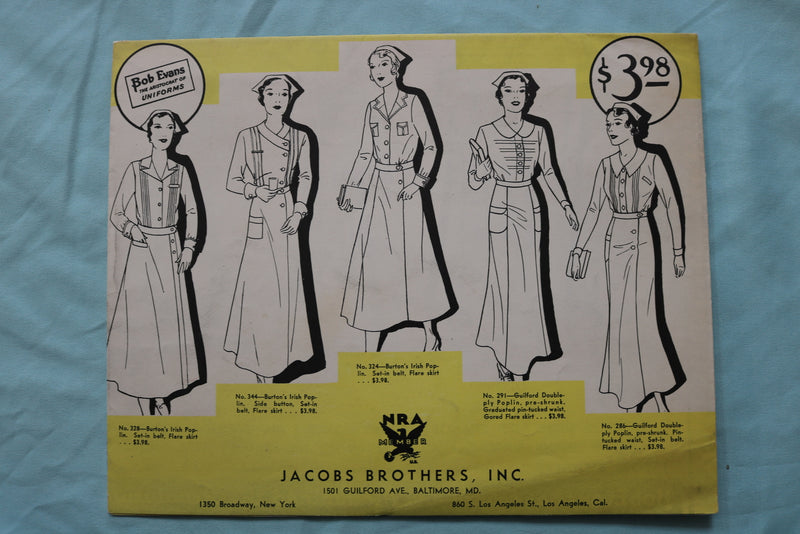 1940'S BOB EVANS UNIFORMS BROCHURE - K 2507