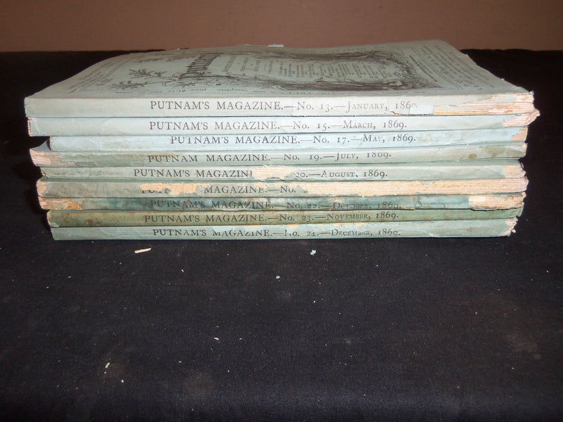 1869 PUTNAM'S MONTHLY MAGAZINE - LOT OF 9 ISSUES - WR 1163