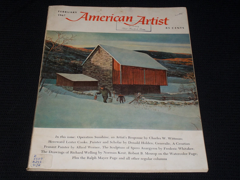 1967 FEBRUARY AMERICAN ARTIST MAGAZINE VERY NICE ART COVER & CONTENT - E 2128