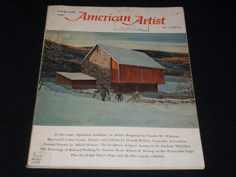 1967 FEBRUARY AMERICAN ARTIST MAGAZINE VERY NICE ART COVER & CONTENT - E 2128