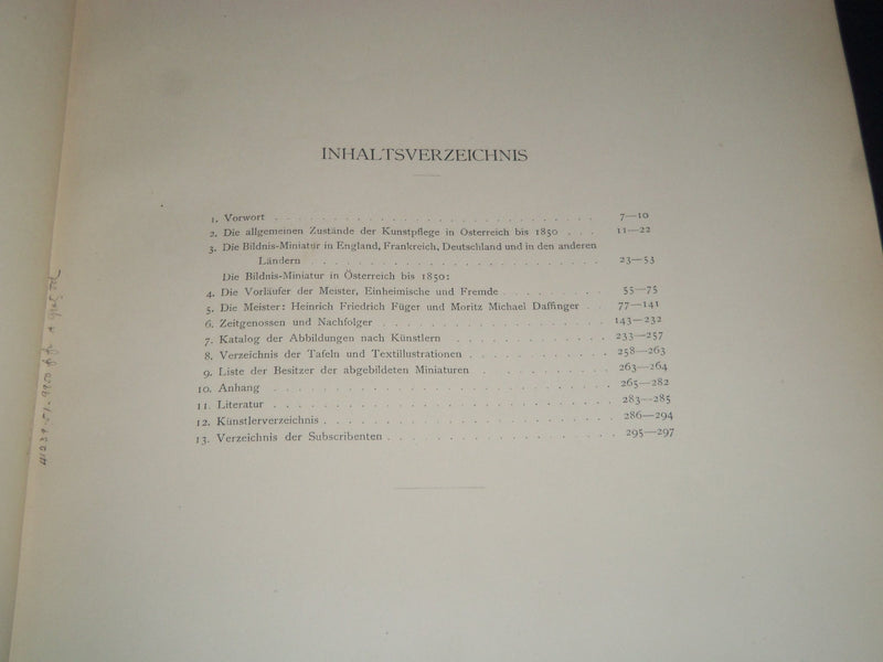 1907 DIE BILDNIS - MINIATUR IN OESTERREICH VOLUME BY EDUARD LEISCHING - Z 93
