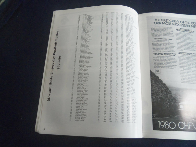 1979 NOV 17 I LOVE MORGAN DAY FOOTBALL PROGRAM-MORGAN ST VS HOWARD UNIV-SP 1214E