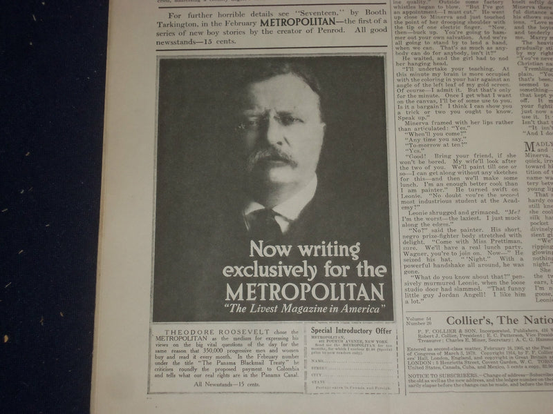 1915 JANUARY 30 COLLIER'S MAGAZINE - BRINGING THE WAR TO ENGLAND - ST 6707