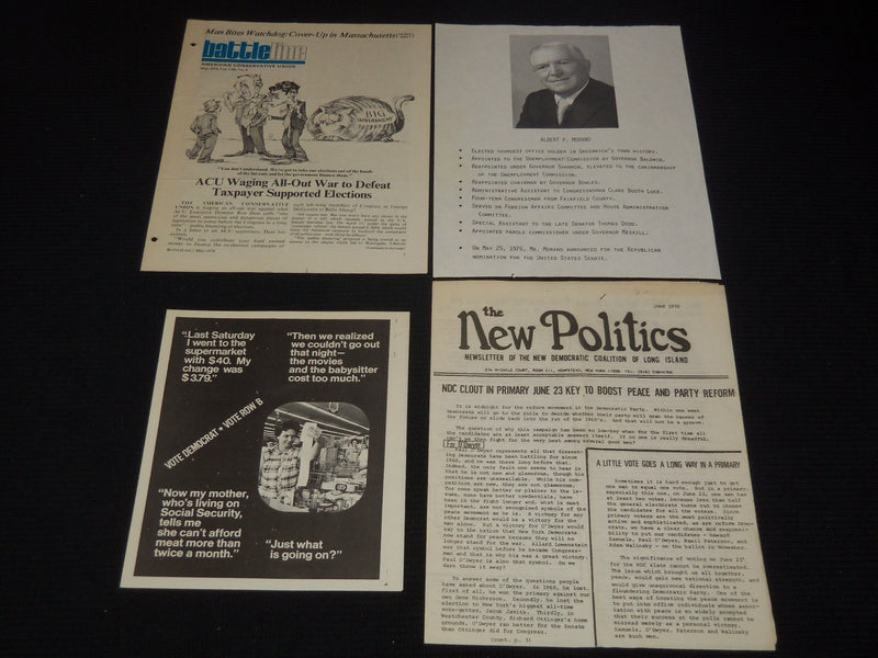 1970'S-1980'S ASSORTED POLITICAL CAMPAIGN LITERATURE LOT OF 64 - O 2597C