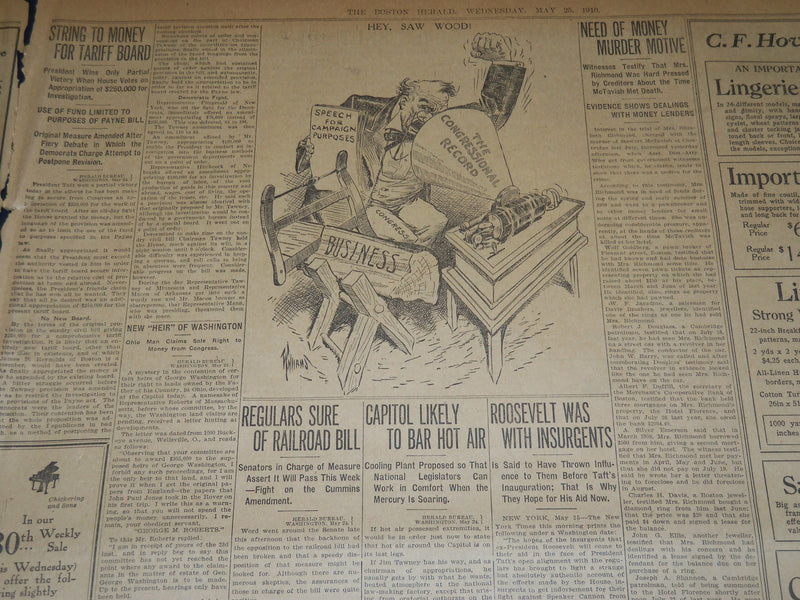 1910 MAY 25 THE BOSTON HERALD - CHARGE AGAINST LOCKHART NOL PROSSED - BH 336