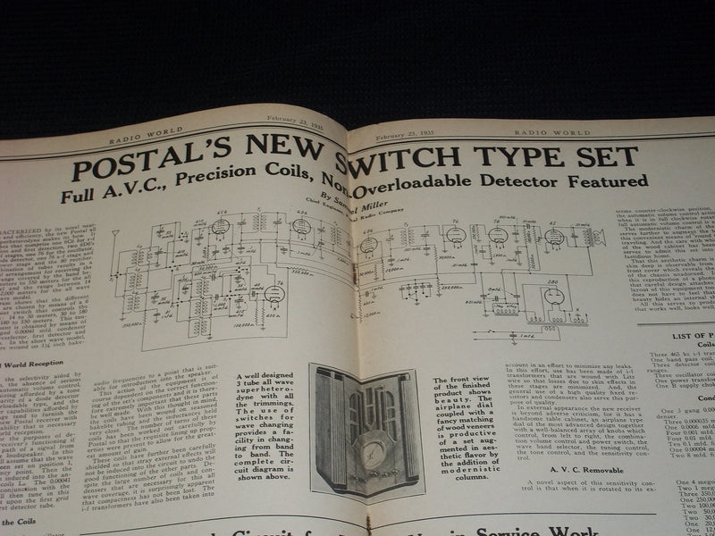 1935 FEBRUARY 23 RADIO WORLD MAGAZINE NICE ELECTRONICS COVERS & ADS - E 2814