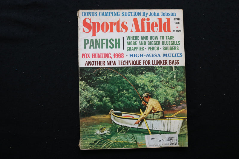 1968 APRIL SPORTS AFIELD MAGAZINE - TECHINQUE FOR LUNDER BASS COVER - SP 4177K