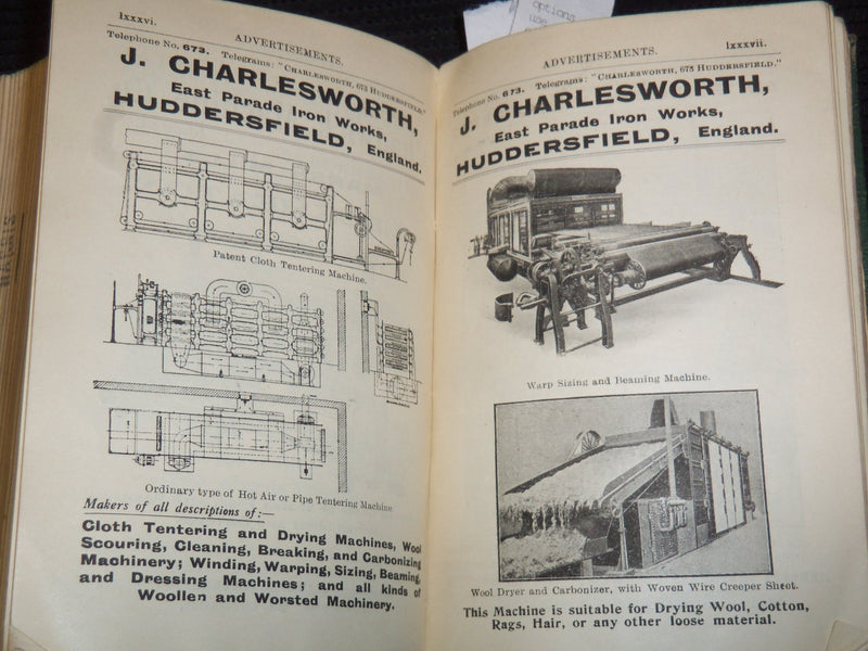 1918-1919 THE WOOL YEAR BOOK - H. HAIGH & CO - BRADFORD, ENGLAND - KD 5662B