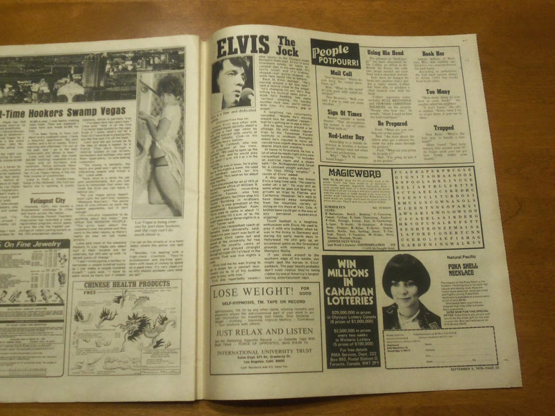 1976 SEP 5 MODERN PEOPLE NEWSPAPER - WHY CLASSMATES HATED YOUNG ELVIS - NP 4755