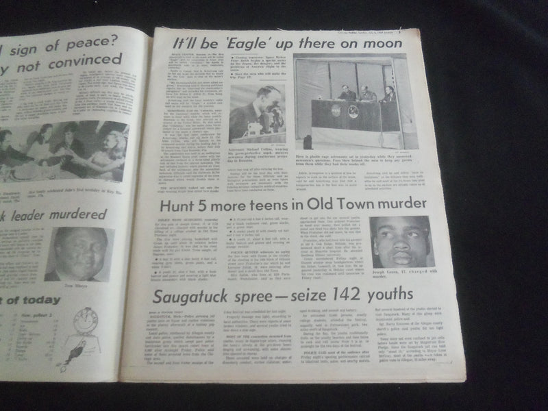 1969 JULY 6 CHICAGO AMERICAN TODAY NEWSPAPER - ALDRIN PRESS CONFERENCE - NP 5833