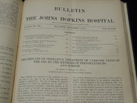 1901-1908 BULLETIN OF THE JOHNS HOPKINS HOSPITAL- 6 VOLUMES - OSLER - CUSHING