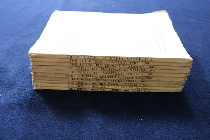 1941-1945 THE SCIENTIFIC MONTHLY MAGAZINE - LOT OF 10 - O 3582