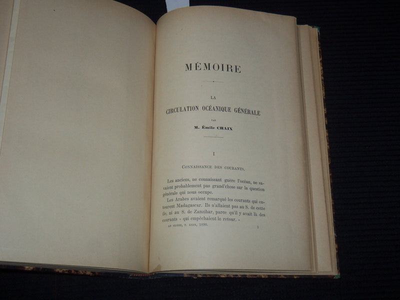 1890 LE GLOBE FRENCH - JOURNAL GEOGRAPHIQUE - NICE COLOR MAP - #239