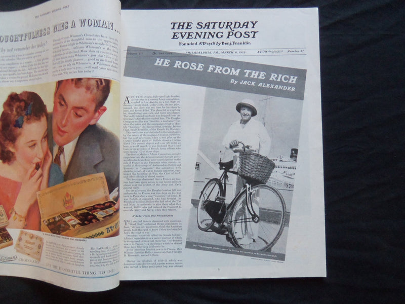 1939 MARCH 11 THE SATURDAY EVENING POST MAGAZINE - ILLUSTRATED COVER - SP 1777