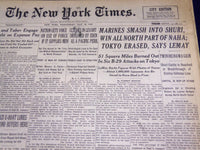 1945 MAY 30 NEW YORK TIMES - MARINES SMASH INTO SHURI, TOKYO ERASED - NT 668