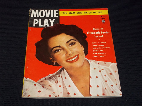 1950 MAY MOVIE PLAY MAGAZINE - LIZ TAYLOR FRONT COVER - E 15154
