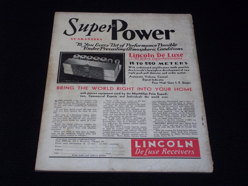 1933 FEBRUARY SHORT WAVE CRAFT MAGAZINE NICE COVER - E 118
