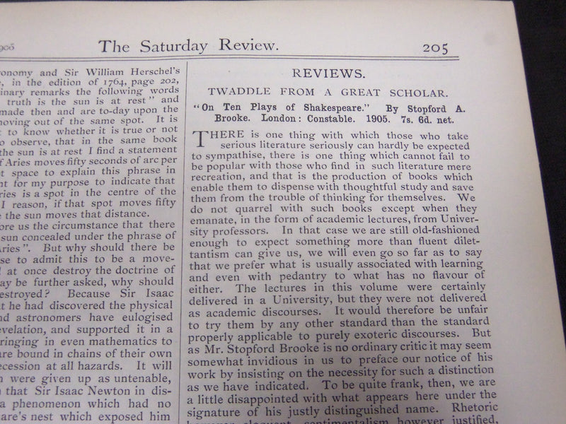 1906 SATURDAY REVIEW 2 BOUND VOLUMES - COMPLETE YR- PUBLISHED IN LONDON - R 1092