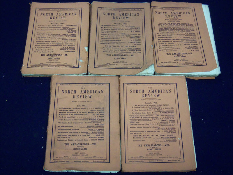 1903 NORTH AMERICAN REVIEW LOT OF 5 ISSUES - GREAT STORIES/ARTICLES - WR 666