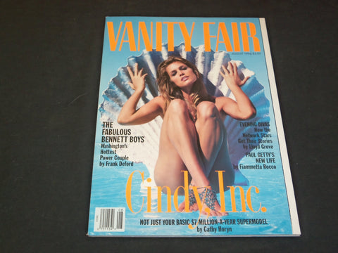 1994 AUGUST VANITY FAIR MAGAZINE - CINDY CRAWFORD - SP 4967