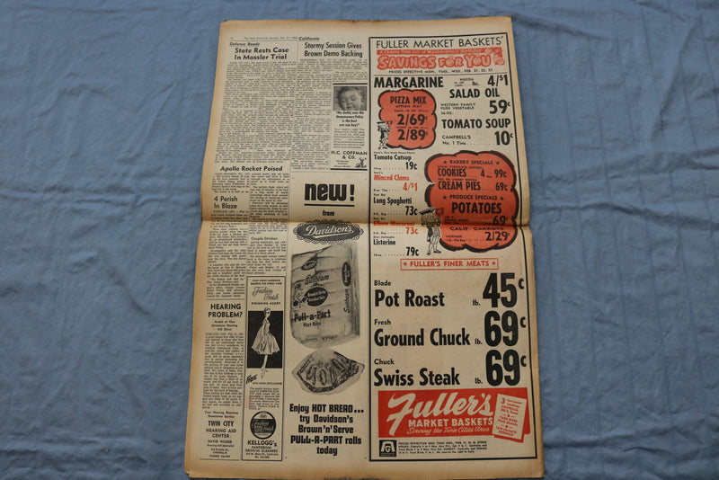 1966 FEB 21 THE DAILY CHRONICLE NEWSPAPER - DEGAULLE, TROOP CONTROL - NP 8497