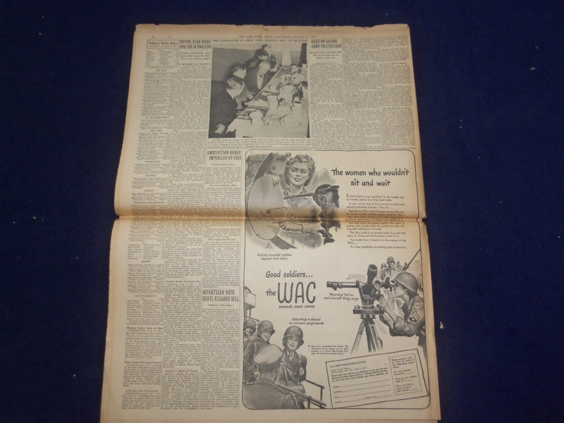 1944 AUG 12 NEW YORK TIMES - AMERICANS SEND COLUMN NORTH TO TRAP ENEMY - NP 6607