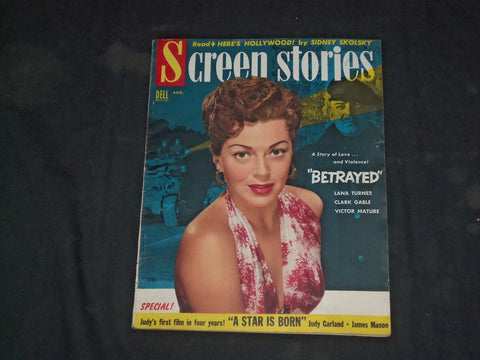 1954 AUGUST SCREEN STORIES MAGAZINE - LANA TURNER COVER - CW 1061