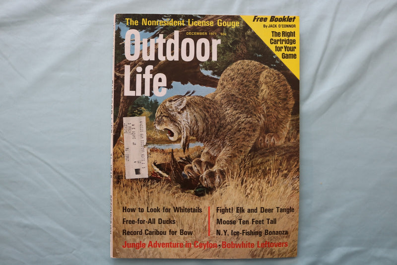 1971 DECEMBER OUTDOOR LIFE MAGAZINE - ILLUSTRATED ANIMAL KILL COVER - E 26683