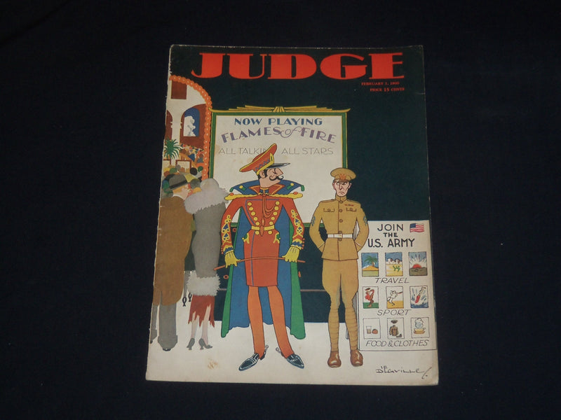 1930 FEBRUARY 1 JUDGE MAGAZINE - FLAMES OF FIRE - JOIN THE U.S. ARMY - ST 5617