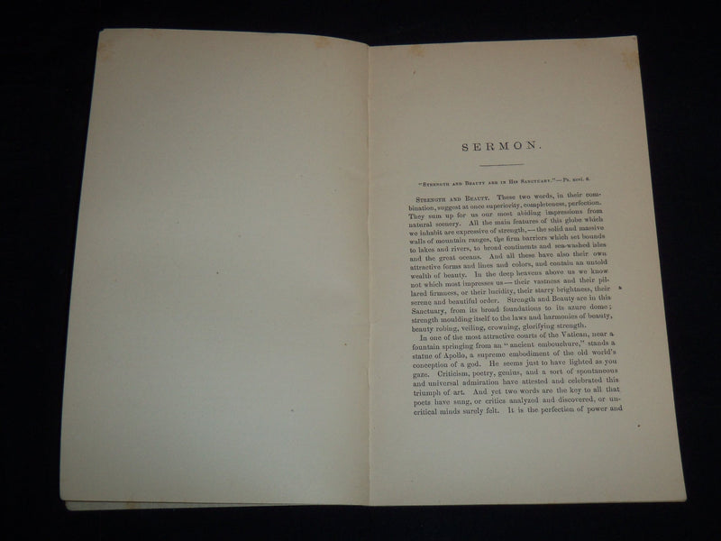 1876 A SERMON DEDICATION OF THE ANDOVER NEW CHAPEL BY EGBERT SMYTH - J 8863