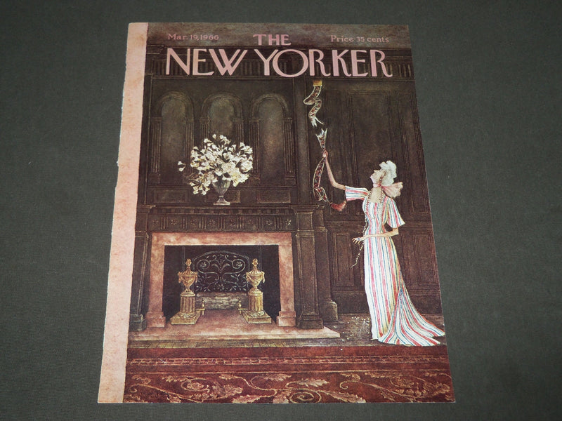1966 MARCH 19 NEW YORKER MAGAZINE FRONT COVER ONLY - GREAT ART FOR FRAMING