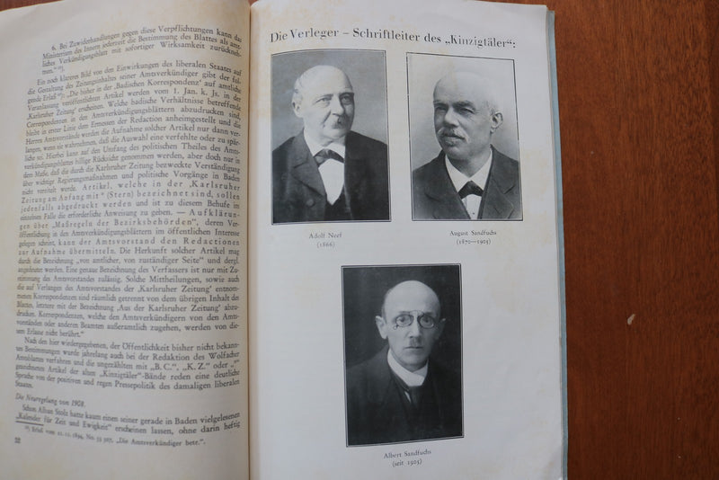 1939 DIE GESCHICHTE DES KINZIGTALER BY WILHELM SANDFUCHS - SOFTCOVER - K 3243