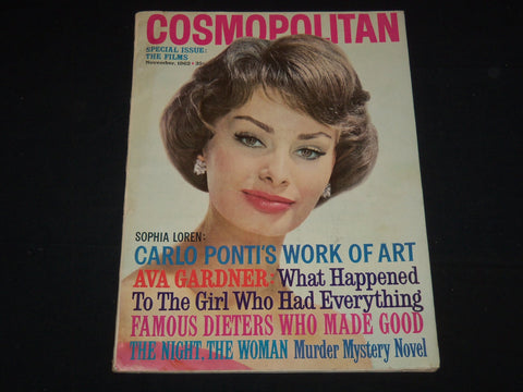1962 NOVEMBER COSMOPOLITAN MAGAZINE - SOPHIA LOREN FRONT COVER - E 15123