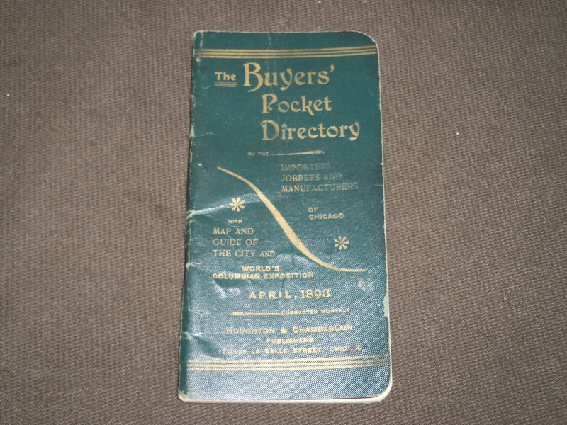 1893 THE BUYERS' POCKET DIRECTORY COLUMBIAN EXPOSITION - J 3637