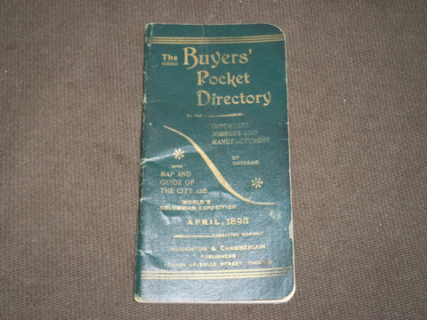 1893 THE BUYERS' POCKET DIRECTORY COLUMBIAN EXPOSITION - J 3637