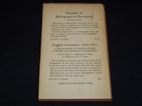 1950 ROCHESTER'S POEMS ON SEVERAL OCCASIONS BOOK EDITED BY JAMES THORPE- KD 7804