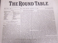 1865 THE ROUND TABLE NEWSPAPER LOT OF 14 - GREAT ARTICLES - NP 1848