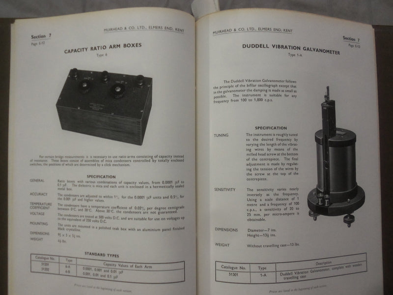 1935 MUIRHEAD & CO. LTD EQUIPMENT CATALOG - PUBLISHED IN UNITED KINGDOM - K 258
