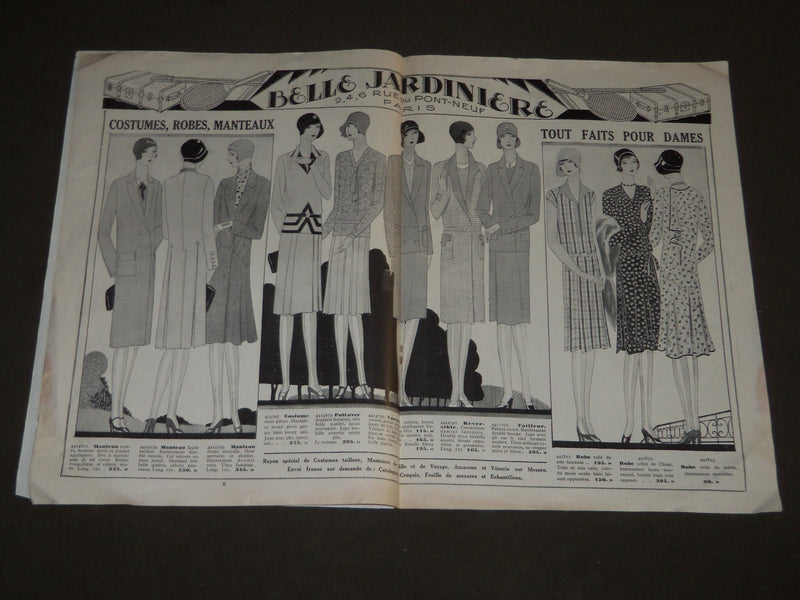 1929 BELLE JARDINIERE VETEMENTS FRENCH FASHION CATALOGUE - FR 1175