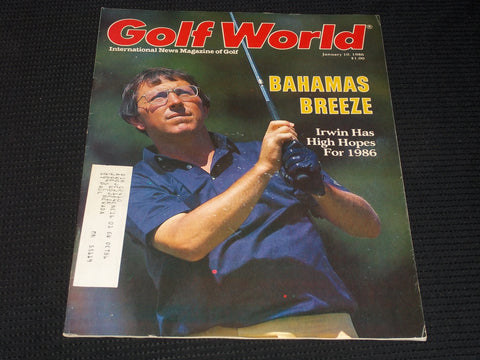 1986 JANUARY 10 GOLF WORLD MAGAZINE - HALE IRWIN FRONT COVER - E 5574A