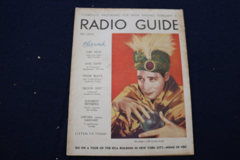 1938 FEBRUARY 5 RADIO GUIDE MAGAZINE - PHIL BAKER COVER - E 9210