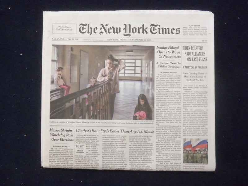 2023 FEB 23 NEW YORK TIMES - BIDEN BOLSTERS NATO ALLIANCES ON EAST FLANK