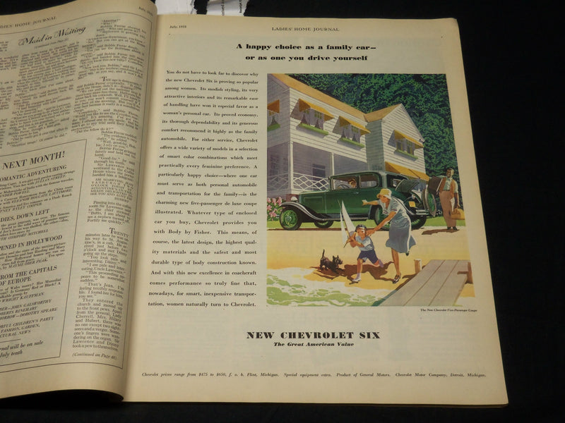 1931 JULY LADIES HOME JOURNAL MAGAZINE - BEAUTIFUL FRONT COVER - F 355