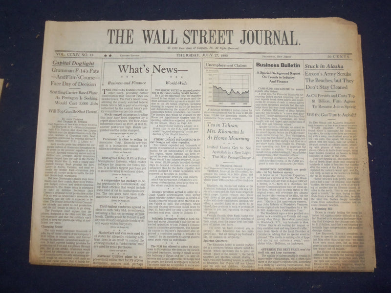 1989 JULY 27 THE WALL STREET JOURNAL-EXXON ARMY SCRUBS BEACHES, NOT CLEAN-WJ 381