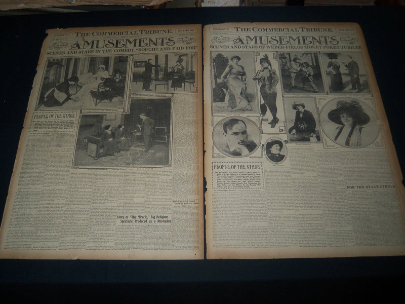 1912 CINCINNATI COMMERCIAL TRIBUNE DRAMA SECTIONS LOT OF 8 ISSUES - NTL 96