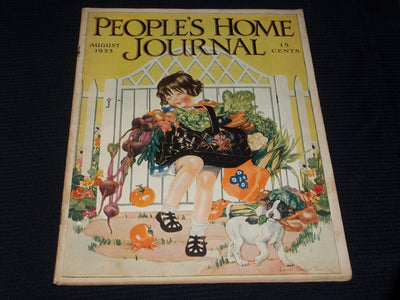 1925 AUGUST PEOPLE'S HOME JOURNAL MAGAZINE NICE ILLUSTRATED COVER ART - E 2776