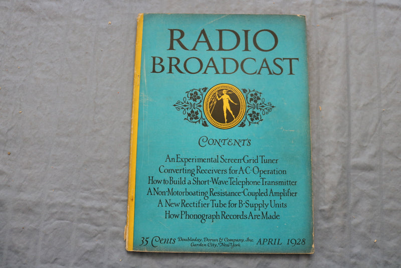 1928 APRIL RADIO BROADCAST MAGAZINE - SCREEN-GRID TUNER COVER - ST 1767T