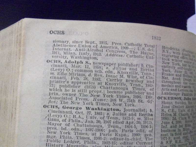 1916-1917 WHO'S WHO IN AMERICA VOLUME NO. 9 - LOAD WITH FAMOUS NAMES - KD 2175